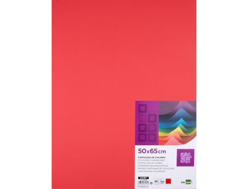 Cartolina liderpapel 50x65 cm 240 gr vermelho pack de 25 unidades , Liderpapel , 64579 , 8423473645790